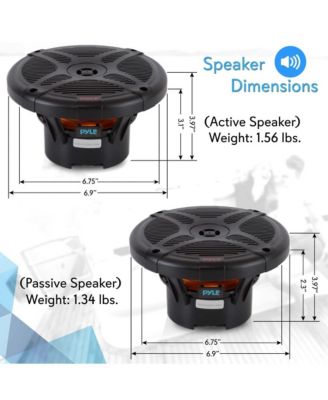 6.5" Bluetooth Marine Speakers, Waterproof, 600 Watt, 2-Way Coaxial System