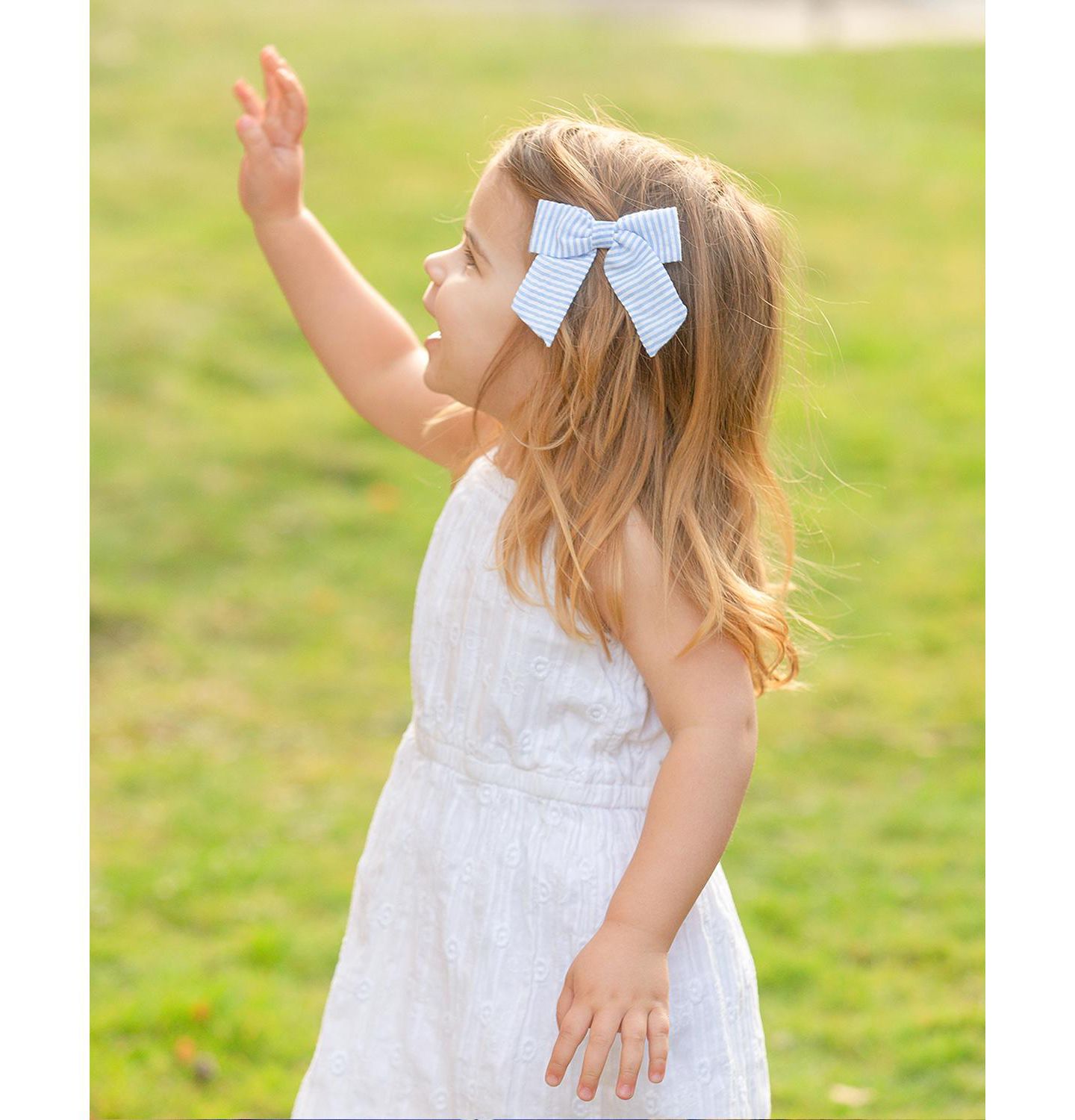 Аксессуары для волос Bits & Bows Seersucker Hair Bow для девочек, цвет: Синий / Белый — фото 3