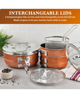 StackMaster 10-Piece Nonstick Ceramic Coating Cookware Set