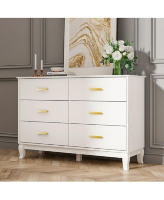 Wooden Accent Storage Cabinet with 6 Large Drawers