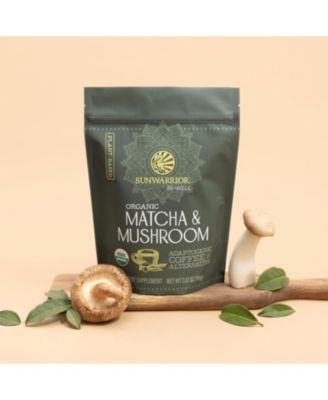 Be Well Organic Matcha and Mushroom Powder, Matcha & Mushroom Coffee Alternative, Sunwarrior, 90g