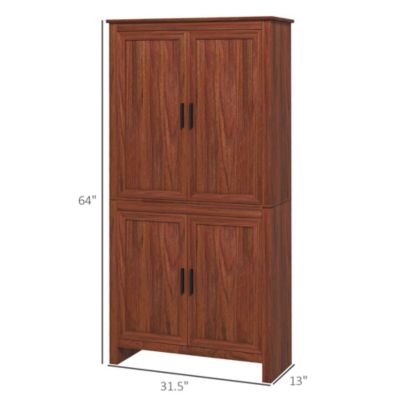 64" Kitchen Pantry Storage Cabinet with 3 Adjustable Shelves
