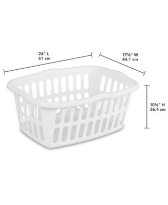 1.5 Bushel Rectangular Plastic Laundry Basket Bins, White, 12 Pack