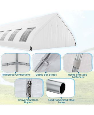 20'X40' Peach Shaped Party Tent Heavy-duty Wedding Canopy with Zipper Doors