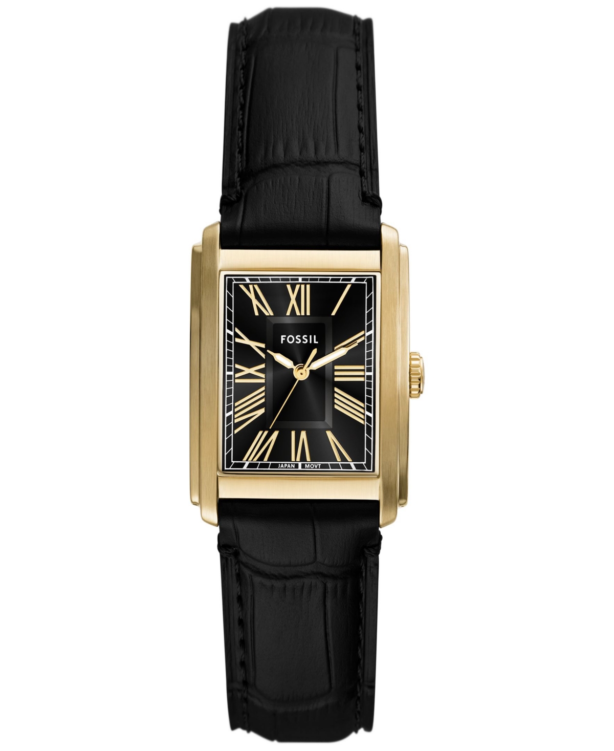 Fossil Men's Carraway Three-hand Black Croco Leather Watch, 42mm In Black,black Crocodile