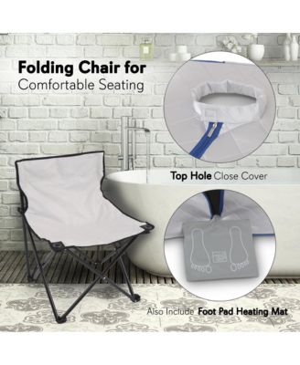 Personal Detox Home Sauna With Foldable Chair and Heated Foot Pad (Silver)