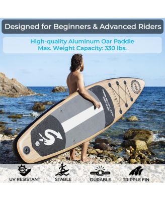 Rising Flow Inflatable Stand-Up Paddle-Board With Accessories, Wood Design