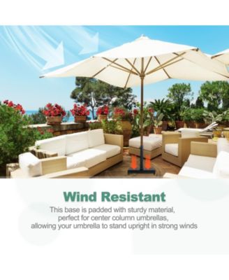 39 lb Outdoor Patio Umbrella Base, Heavy Duty Square Concrete Umbrella Stand, Market Umbrella Pole Stand for Deck, Poolside, Balcony, Black