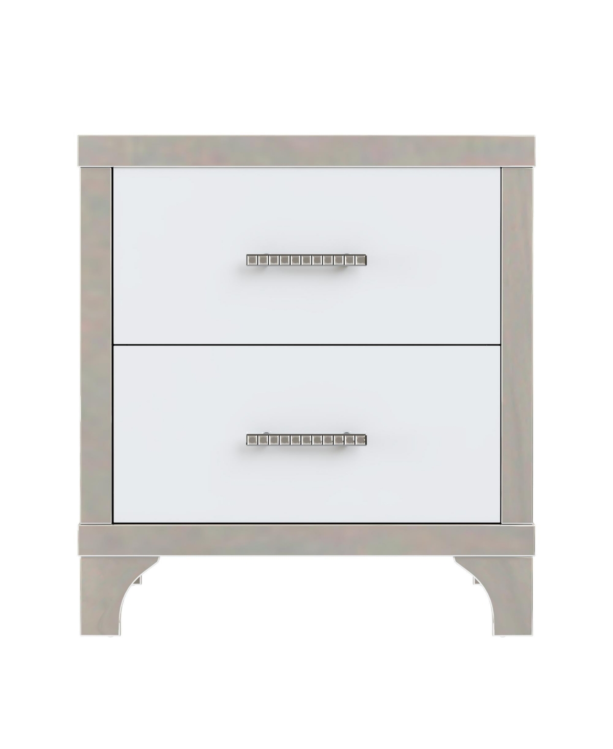 Slickblue Elegant High Gloss Nightstand with Sleek Metal Handle