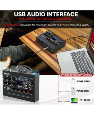 Professional USB Audio Interface with MIC/LINE, Guitar, AUX, and RCA Inputs