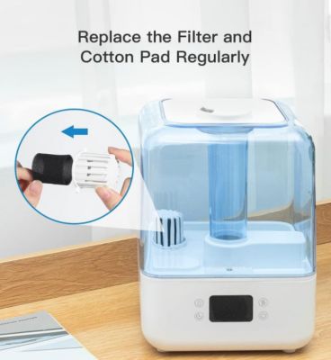 Humidifiers for Bedroom, 4.5L Top Fill Humidifiers for Large Room, Cool Mist Humidifiers for Home,Auto Shut-Off,360 Nozzle, Humidity Setting,White