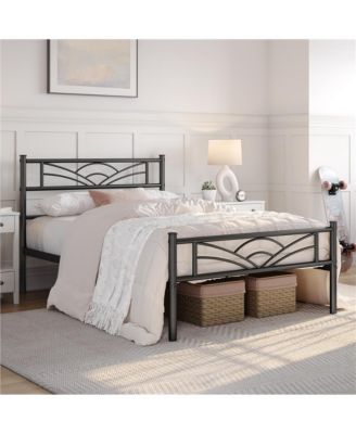Platform Bed Frame with Metal Bed Slats