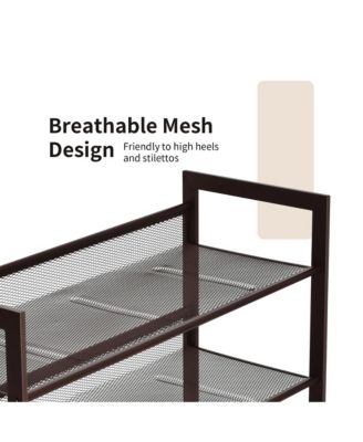 3-Tier Shoe Rack Adjustable to Flat Slant Shoe Organizer Holder Stand