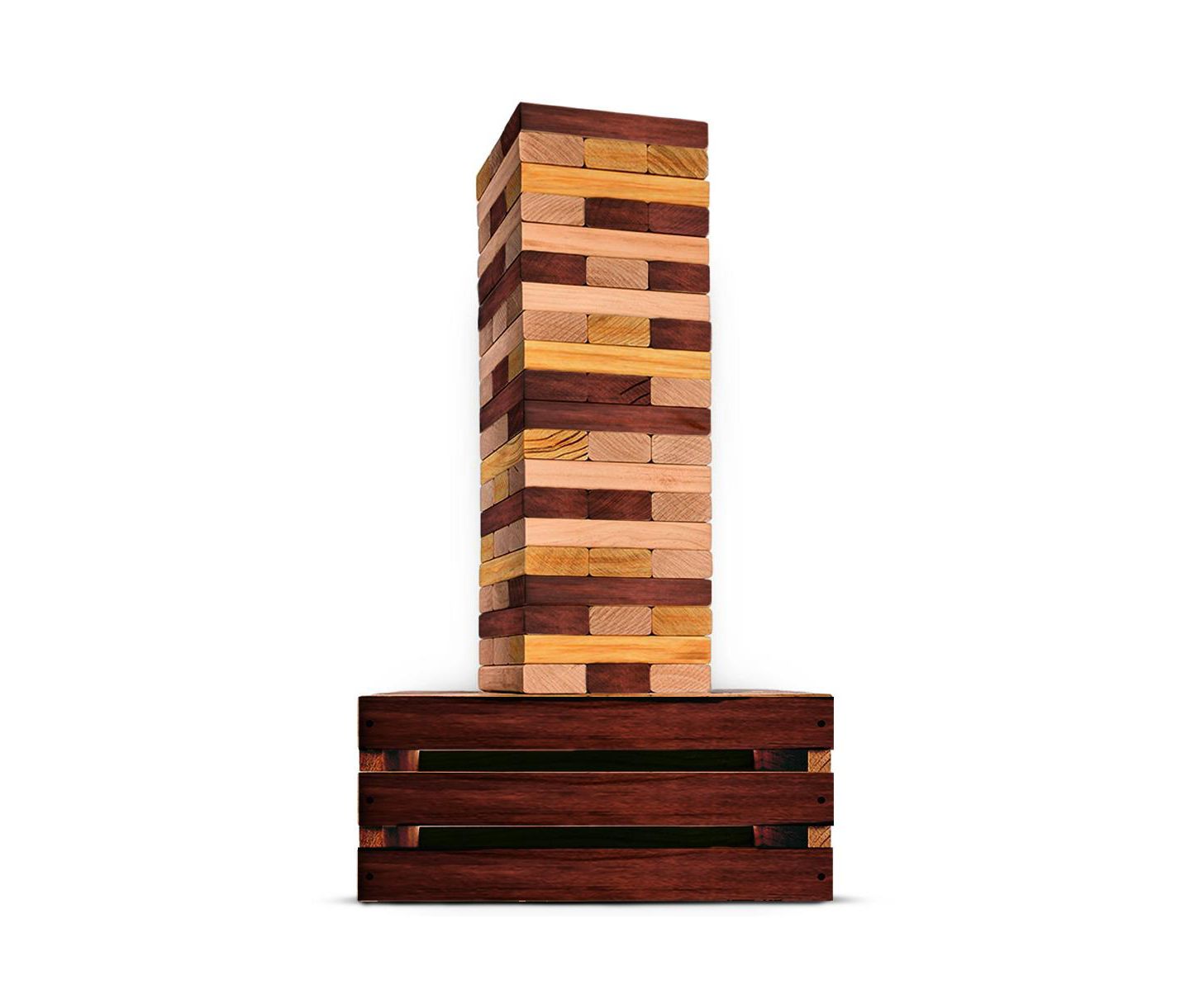 Детские игрушки SWOOC Reclaimed Wood Giant Tower Game with Storage Crate / Outdoor Game Table Set 60 Large Blocks Jumbo Lawn Games — фото 1
