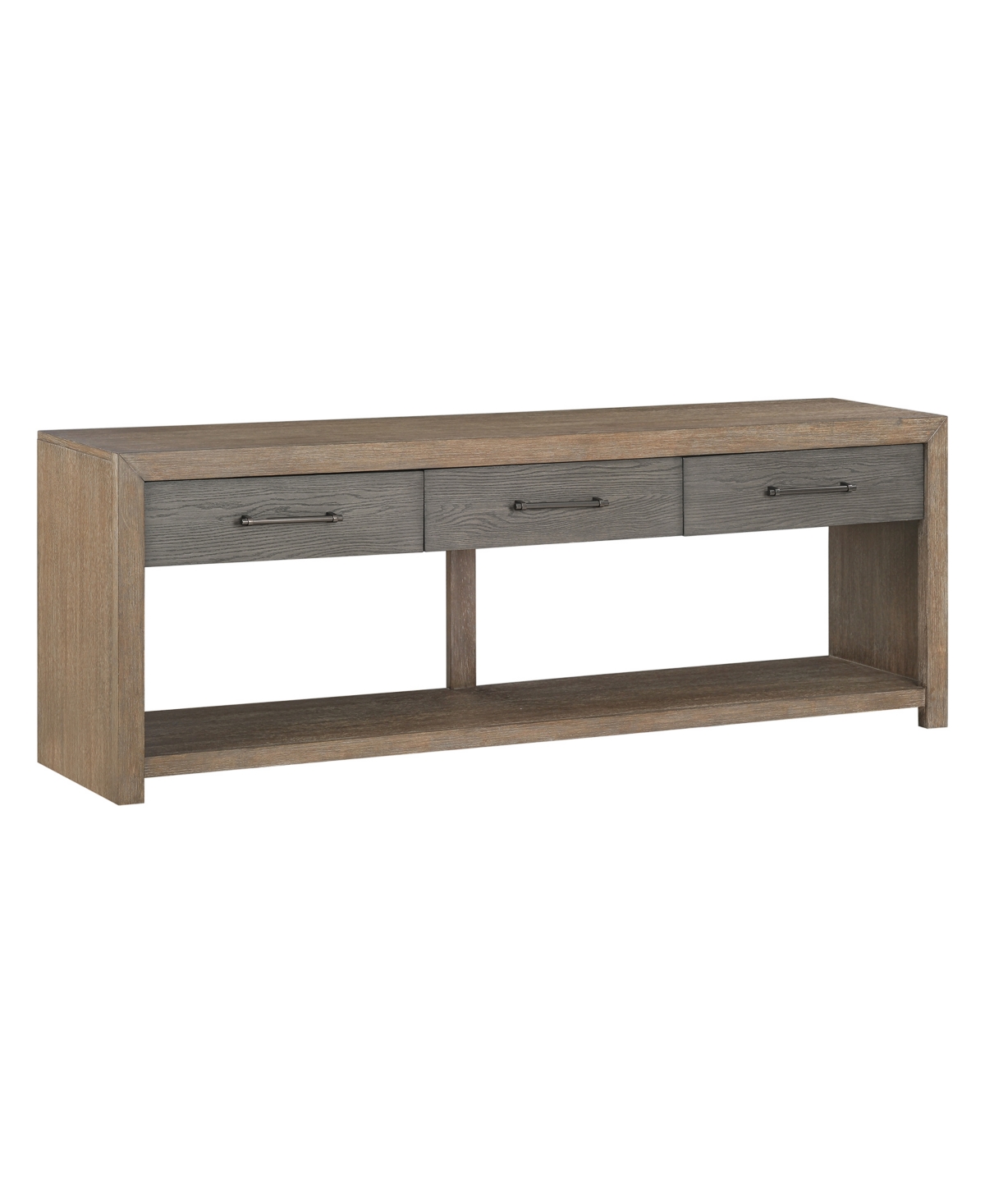 Macy's Portmore 80" Wood Console Tv Stand In Two-tone Brown Finish