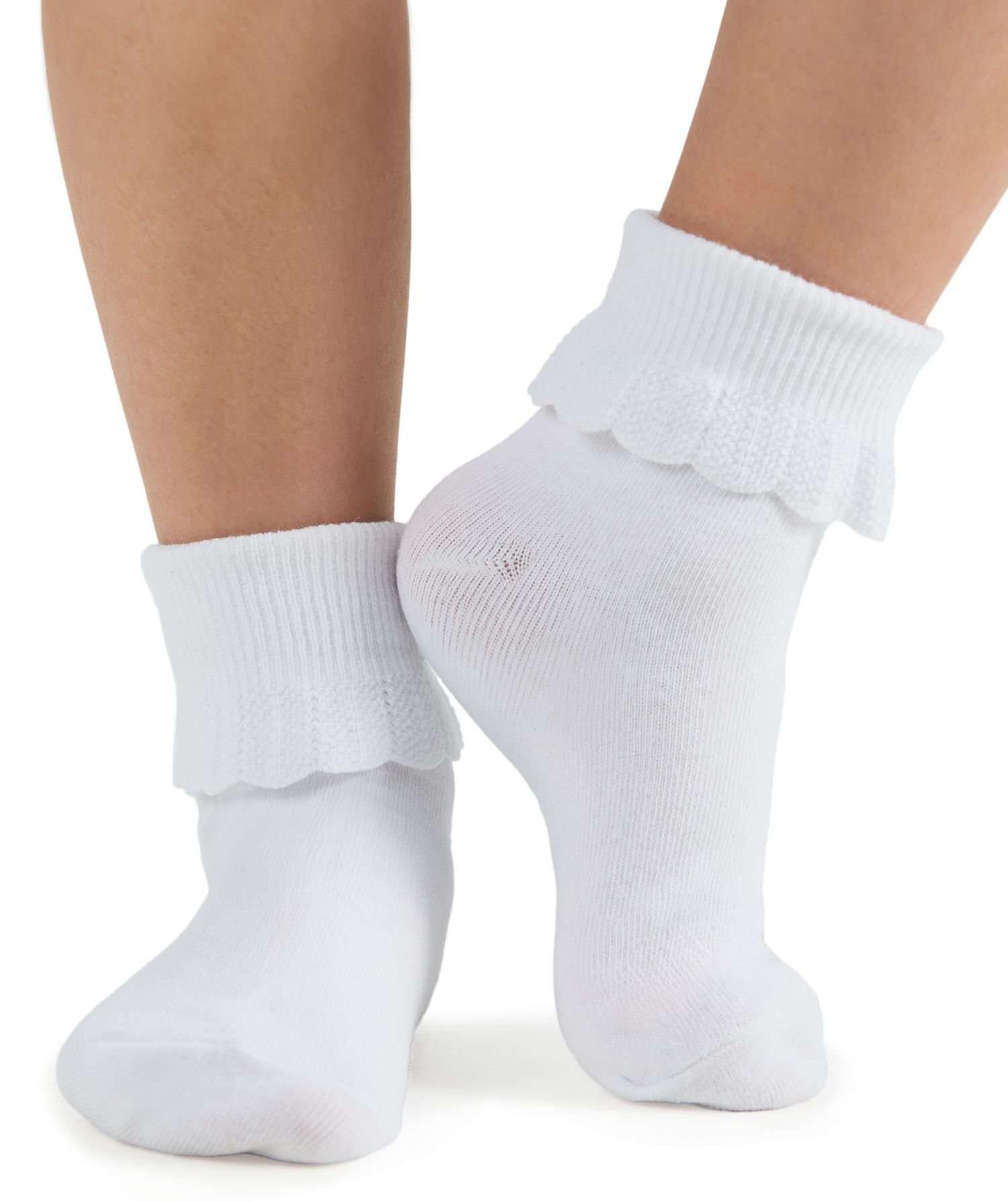 3-Pack Scalloped Socks, Little Girls & Big Girls