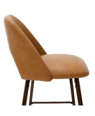 26 Inch Counter Height Stools Set of 2, Armless Industrial Faux Leather Stools with Metal Legs-Maison Boucle