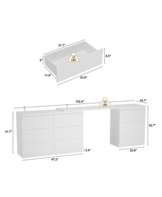 9-Drawer Retractable Dresser Bedroom Storage Organizer