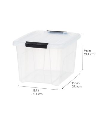 6 Pack 19qt Clear View Plastic Storage Bin with Lid and Secure Latching Buckles