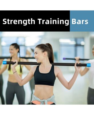 Total Body Workout & Exercise Weighted Bar Padded Grip, 3 Pack