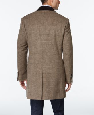 Lauren Plaid Chesterfield Overcoat 