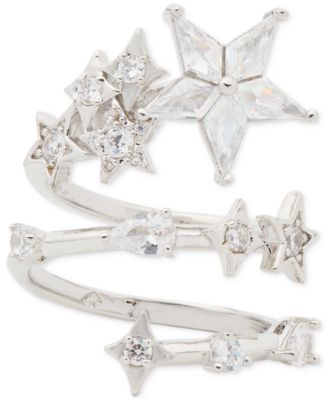 kate spade new york - Silver-Tone Cubic Zirconia Star Wrap Ring