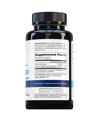 Berberine Supplement, Ceylon Cinnamon Capsule for Blood Sugar and Weight Loss, 60ct