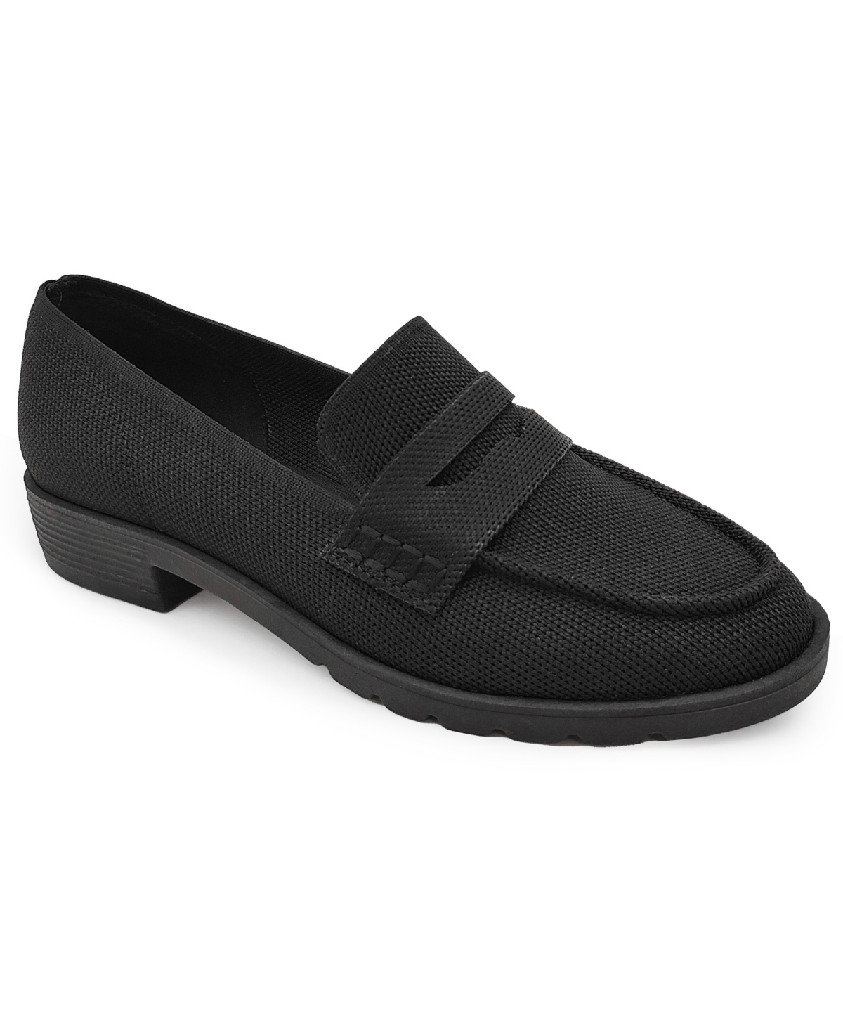 Kenneth Cole Reaction Women's Feobe Knit Slip On Loafers In Black