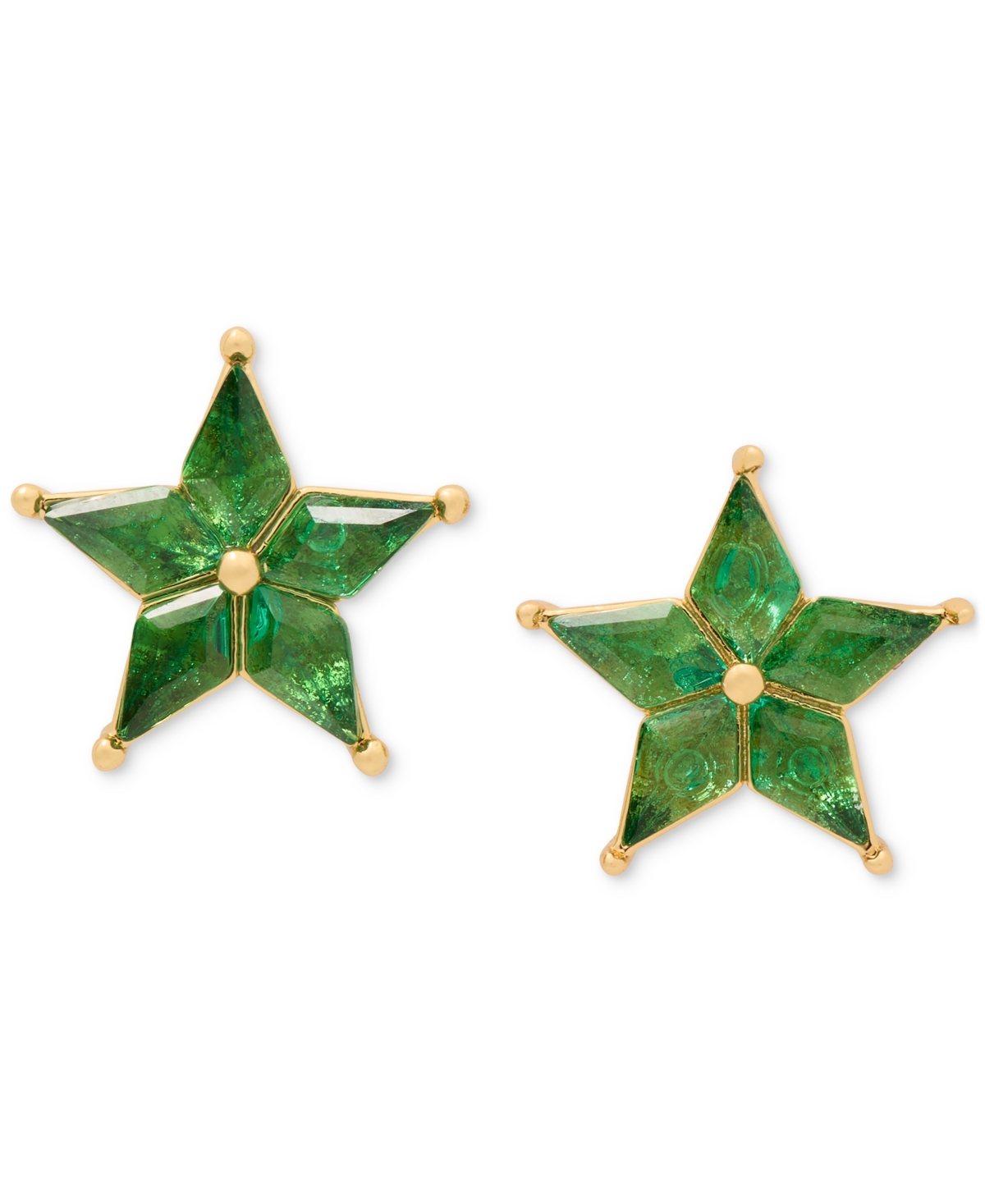Kate Spade New York Cosmos Gold-Tone Cubic Zirconia Star Stud Earrings - Emerald