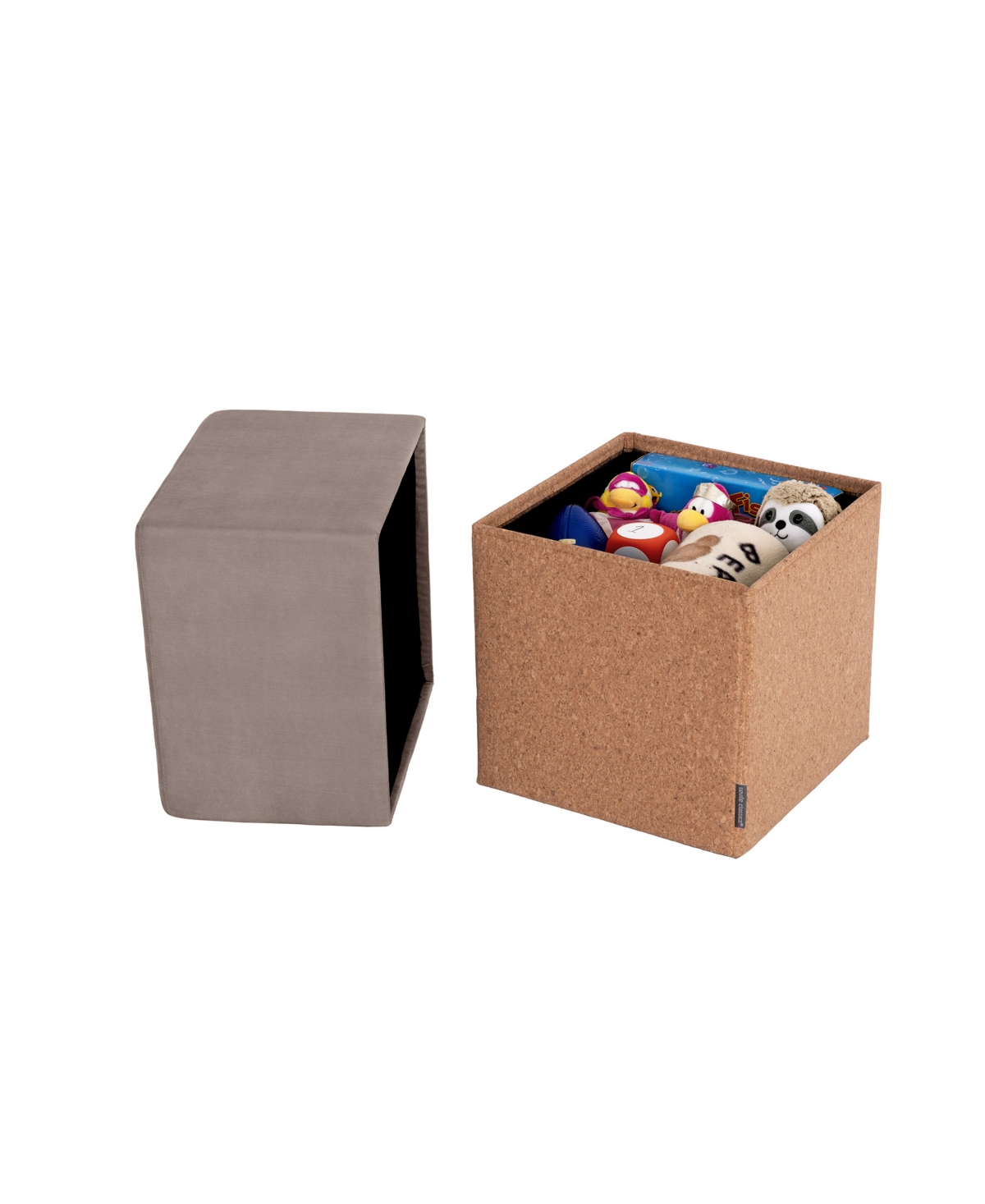Seville Classics The Vineyard Collection Cork Cube Storage Ottoman In Taupe