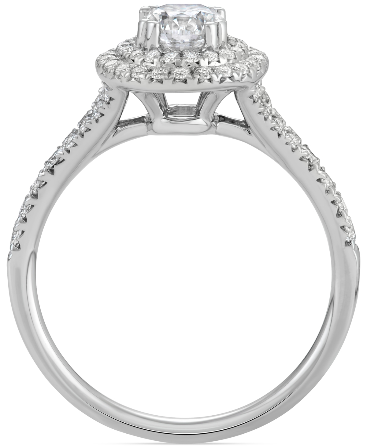 Macy's Diamond Double Halo Ring (1-1/10 Ct. T.w.) In 14k White Gold In White Gold