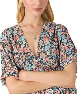 Juniors' Rosemary Terrece Floral-Print Babydoll Dress