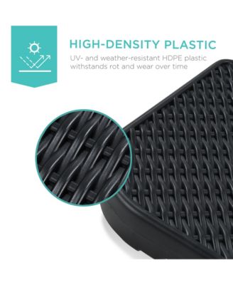 4-Piece Cantilever Offset Patio Umbrella Stand Square Base Plate Set w/ Easy-Fill Spouts