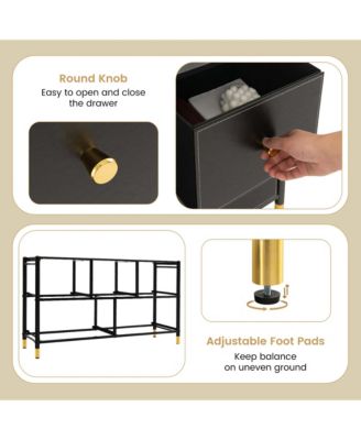 5-Drawer Fabric Dresser Tower Wide Chest of Drawers Storage Organizer Bedroom