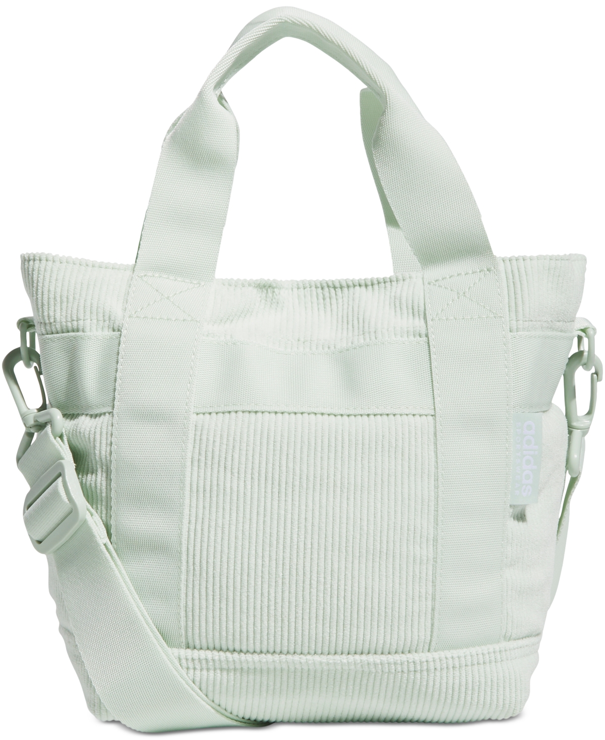 Adidas Originals Unisex Corduroy Adjustable-strap Mini Tote Bag In Linen Green