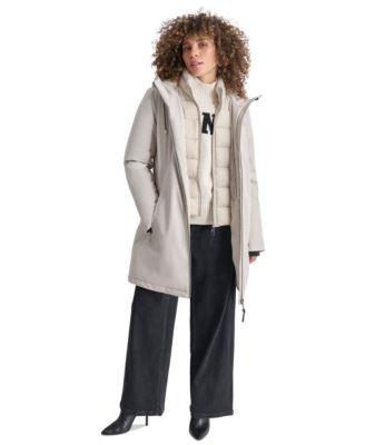 NY発モダンブランド【DKNY】Puffer With Oversized Hood Pearlized Puffer With Hood | DKNY
