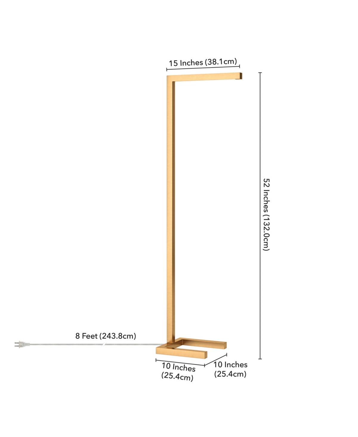Hudson & Canal 52" Metal Malin Tall Integrated Led Floor Lamp In Brass