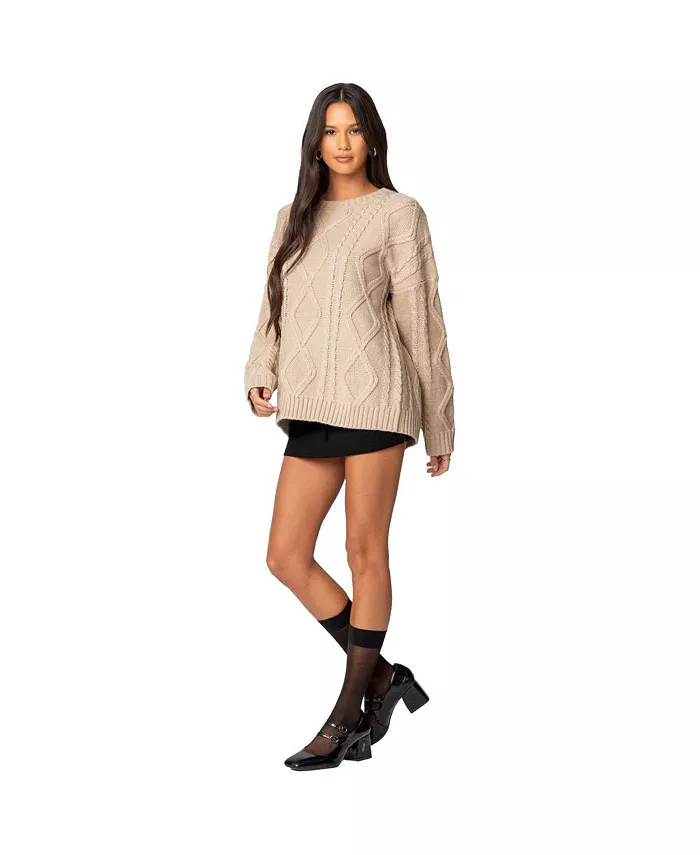 Women's Kennedy oversized cable knit sweater - thumbnail 6