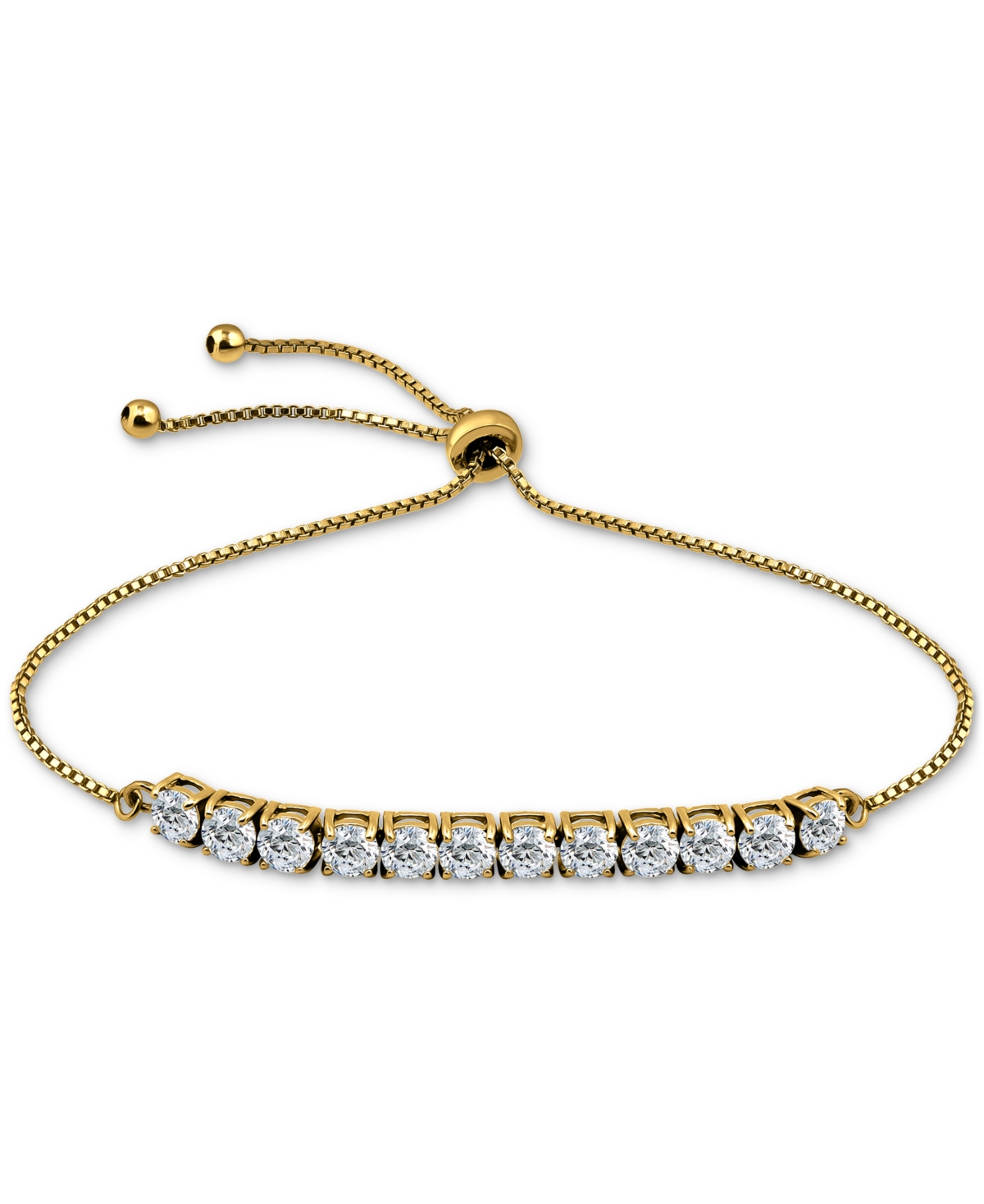 Giani Bernini Cubic Zirconia Curved Bar Bolo Bracelet, Created For Macy's In Gold