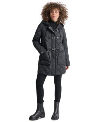 新作セール DKNY ミドル QUILTED COAT WITH TOGGLE キルティング DKNY Women's Hooded Toggle Quilted Coat - Macy's