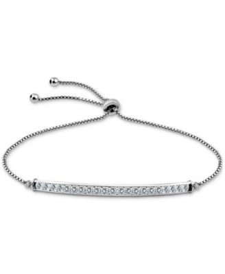 Cubic Zirconia Bar Bolo Bracelet