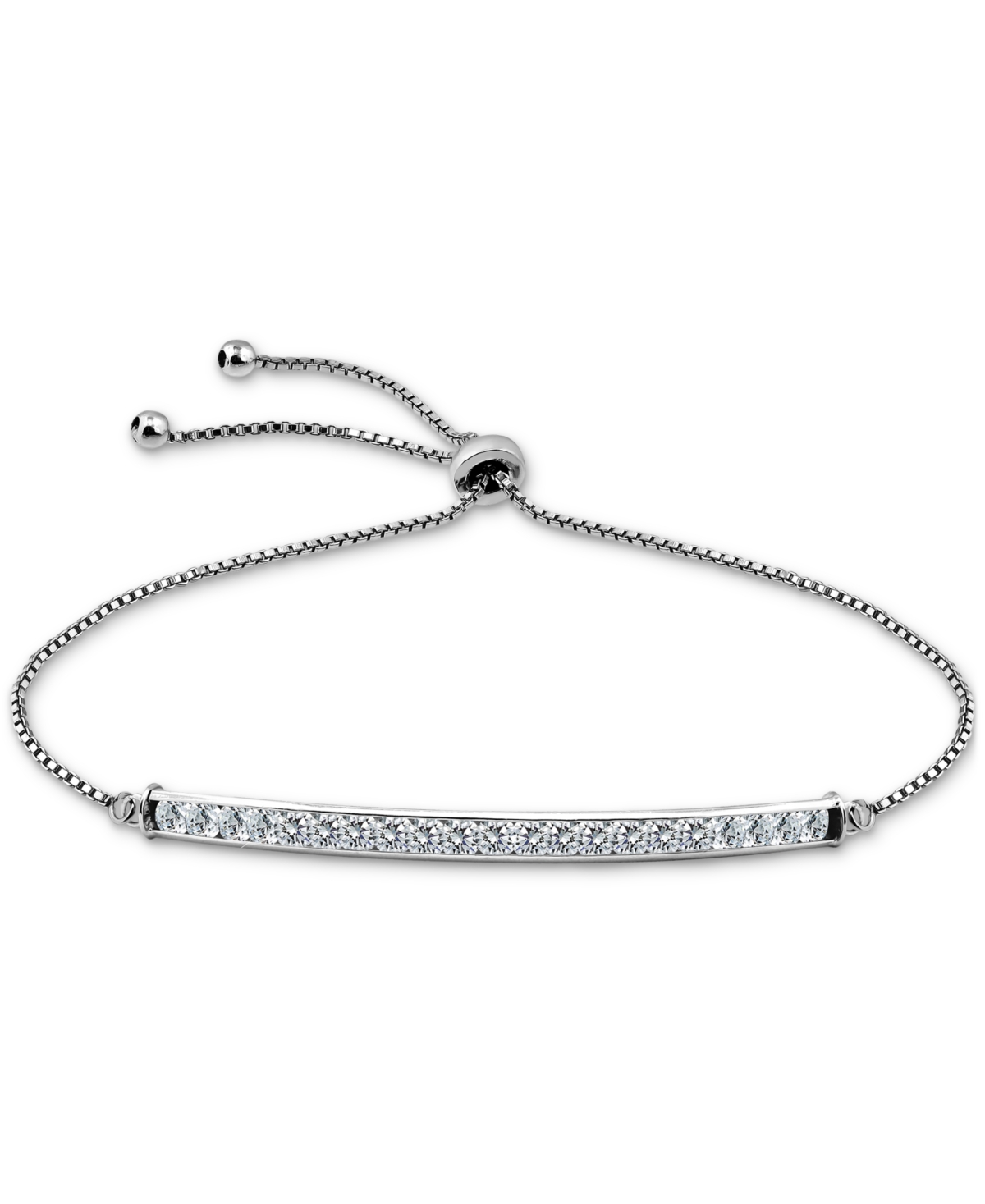 GIANI BERNINI CUBIC ZIRCONIA BAR BOLO BRACELET, CREATED FOR MACY'S 