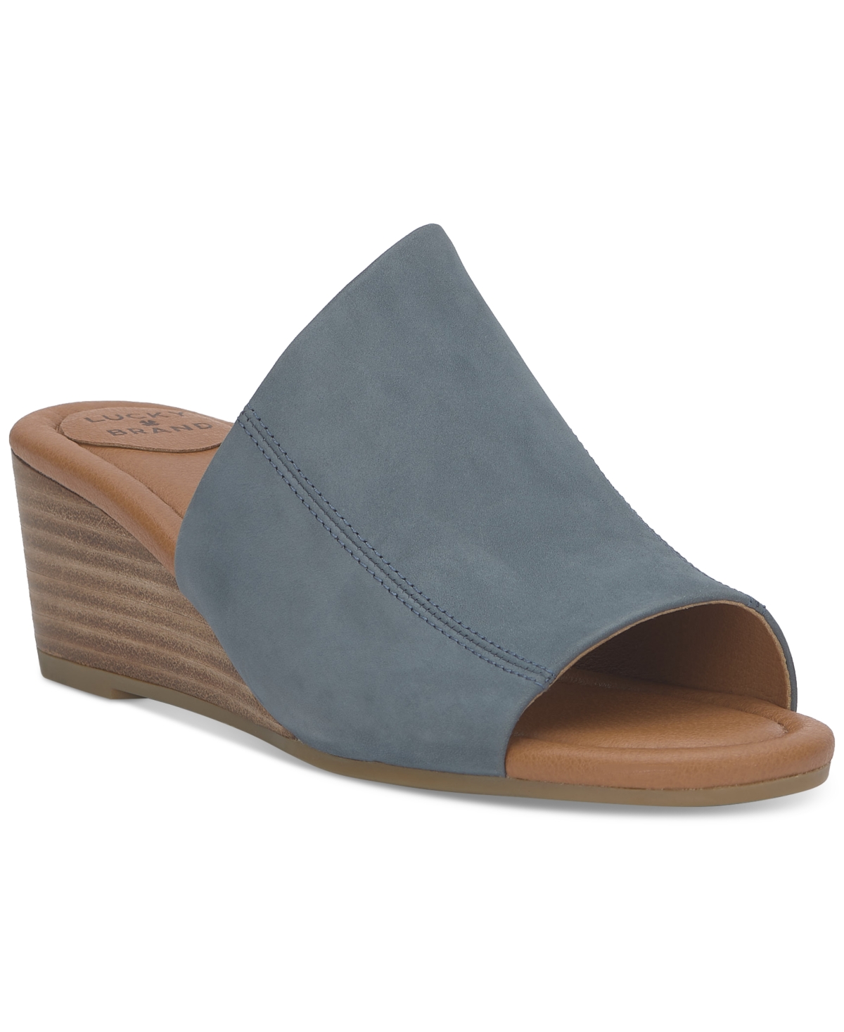 Lucky Brand Women's Malenka Slip-On Wedge Sandals - Natural Blue