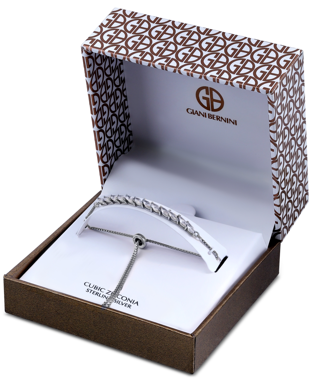 Shop Giani Bernini Cubic Zirconia Marquise Bolo Bracelet, Created For Macy's In Sterling Silver
