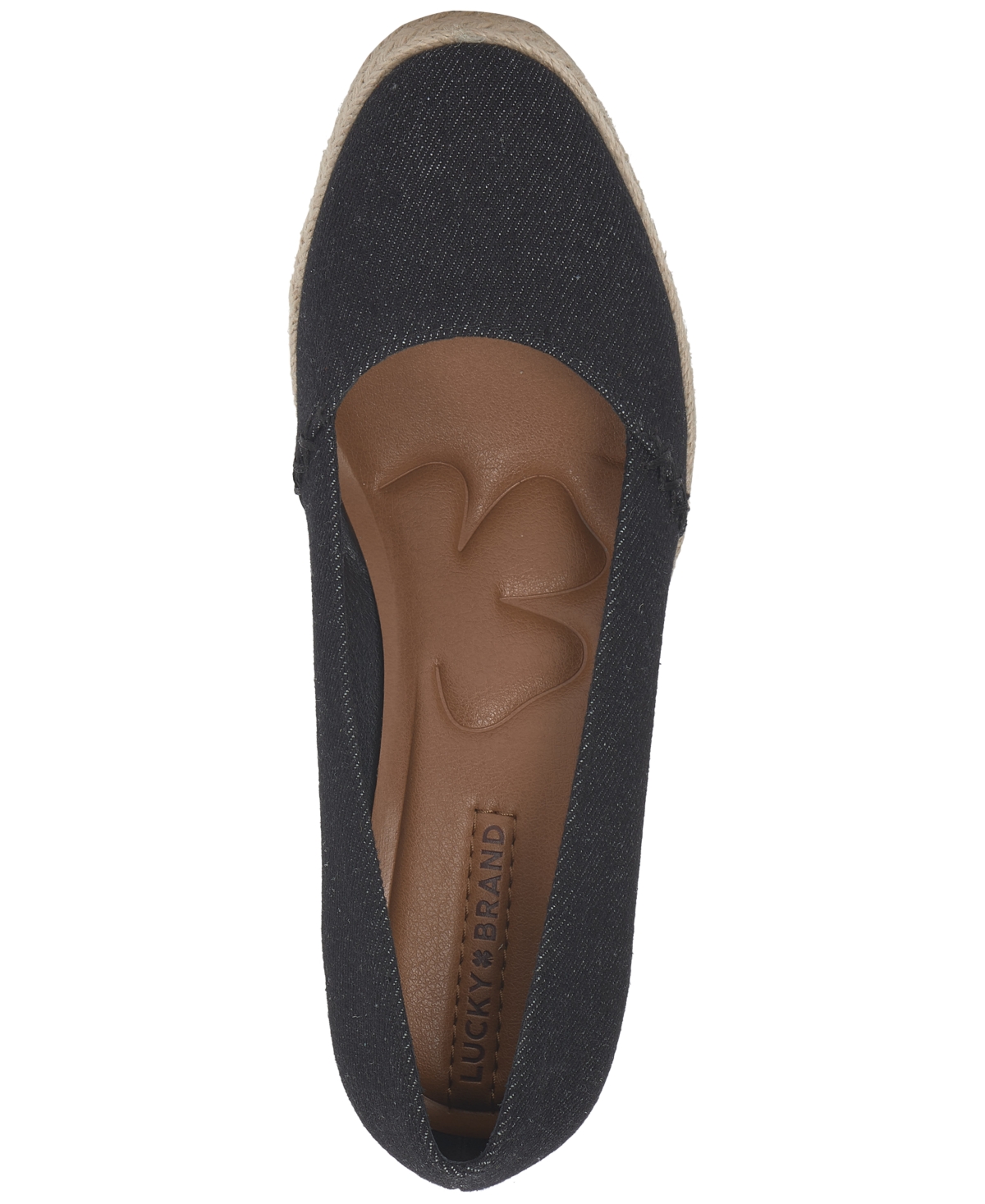 Lucky Brand Imula Platform Wedge Espadrille In Black Denim