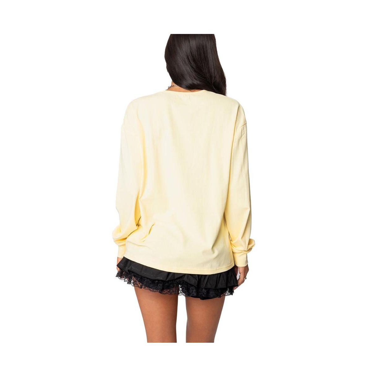 Edikted Women's Honeybee Oversized Long Sleeve T Shirt