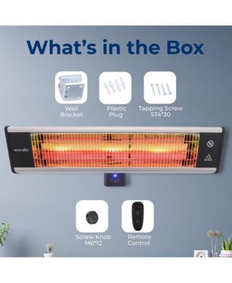 Wall Mounting Patio Heater, 1500W with Remote Control