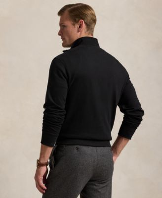 Men's Luxury Jersey Quarter-Zip Pullover Sweater