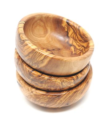Wooden Spice Bowls, Set of 3 Mini Bowls