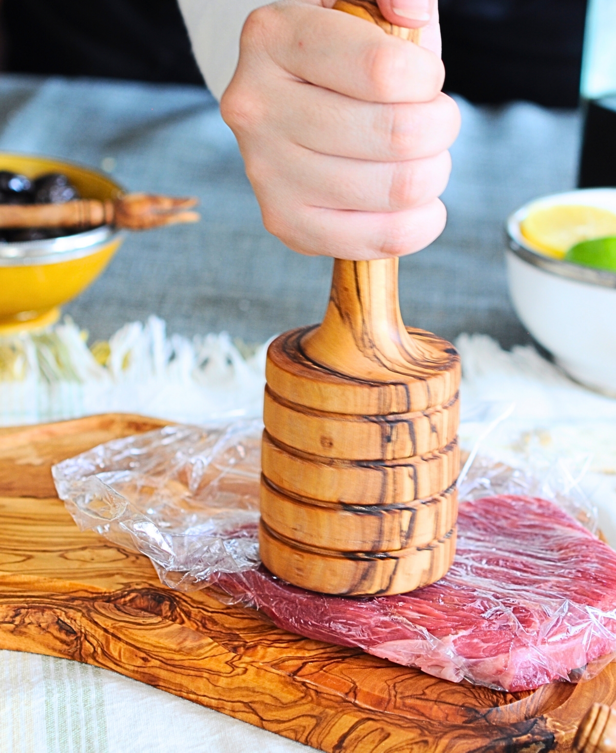 BeldiNest Olive Wood Potato Masher